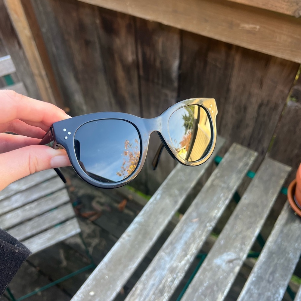Celine Women's Round Black Sunglasses - Picture 12 of 15